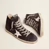 Francy sneakers van leer met leren ster en hielstuk