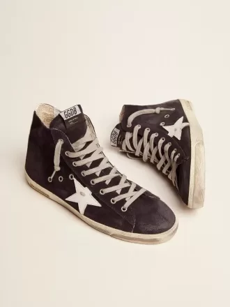 Francy sneakers van leer met leren ster en hielstuk