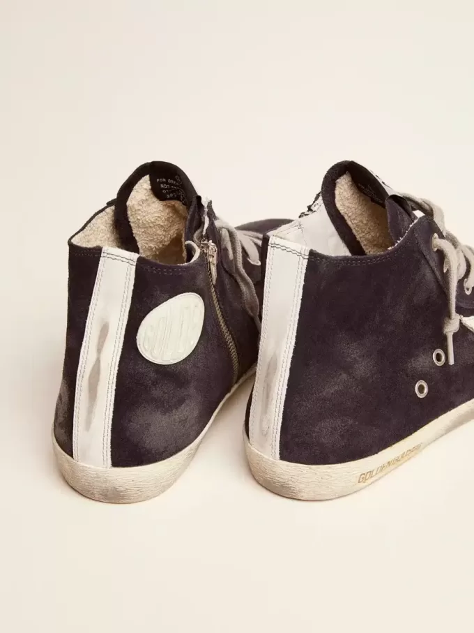 Francy sneakers van leer met leren ster en hielstuk