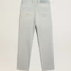 Gebleekte damesjeans met cabochonkristallen