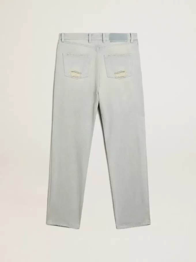 Gebleekte damesjeans met cabochonkristallen