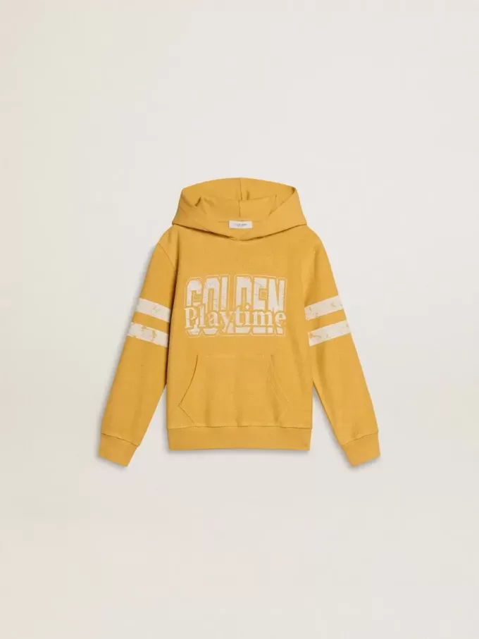 Geel sweatshirt voor kinderen met vintage print