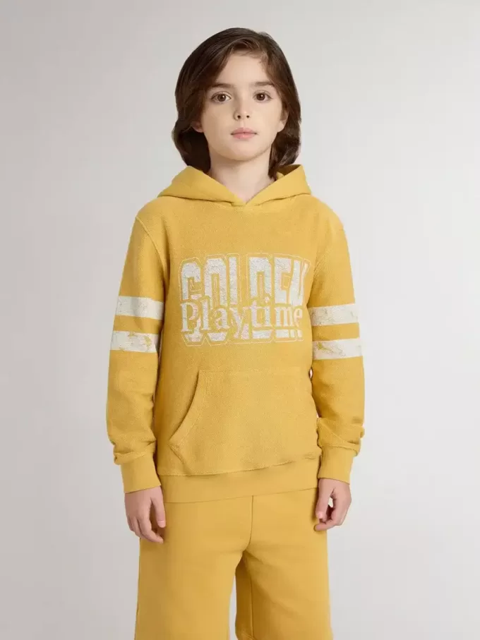 Geel sweatshirt voor kinderen met vintage print