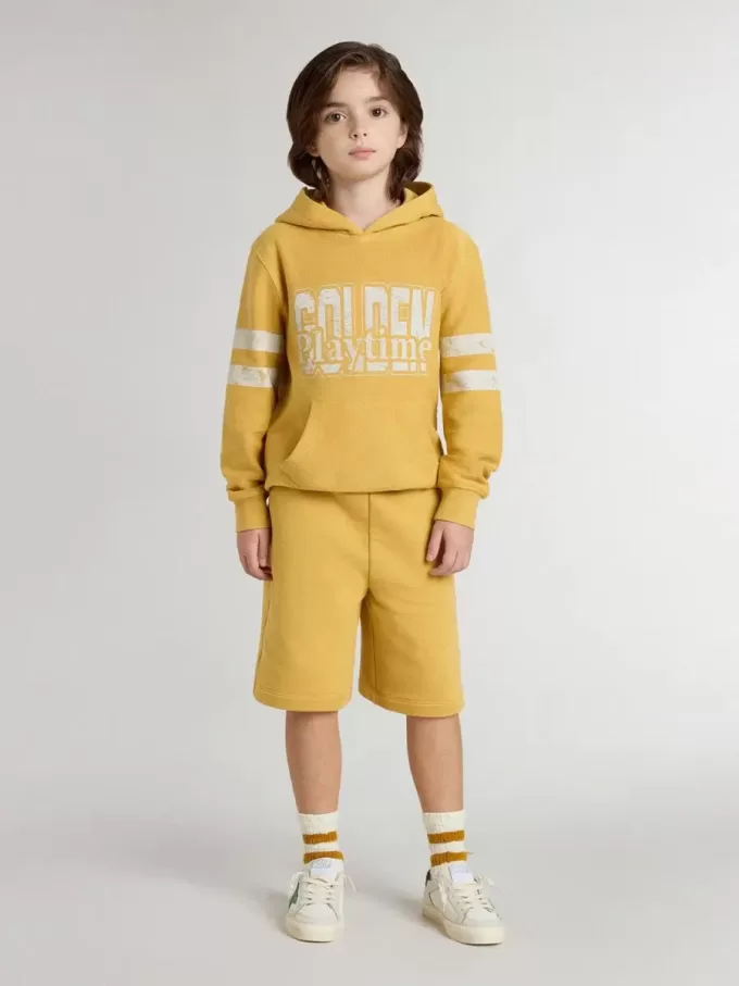 Geel sweatshirt voor kinderen met vintage print