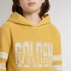 Geel sweatshirt voor kinderen met vintage print