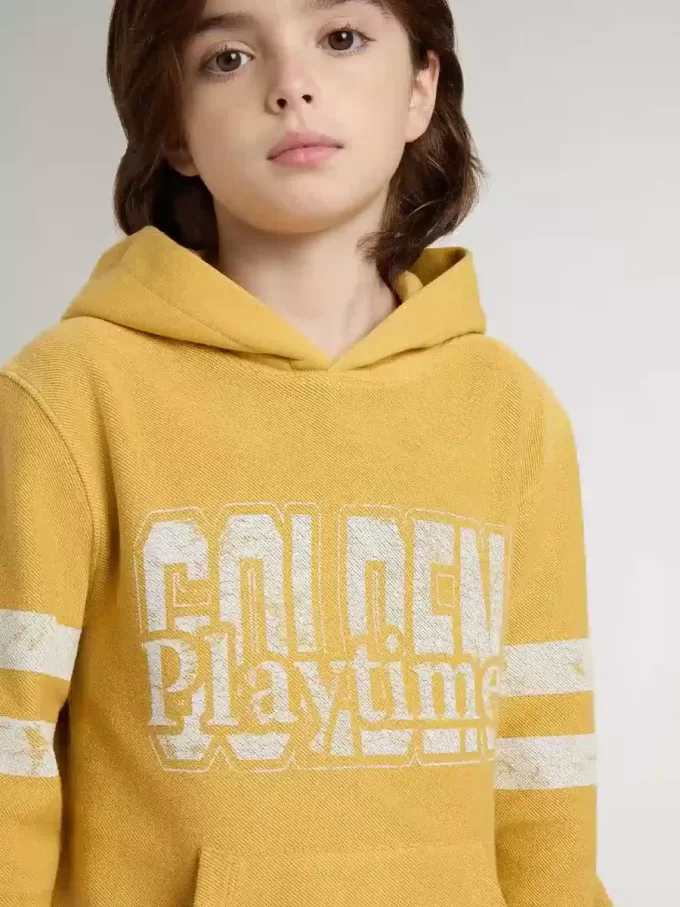 Geel sweatshirt voor kinderen met vintage print