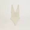 Gehaakte bodysuit voor dames van wit katoen