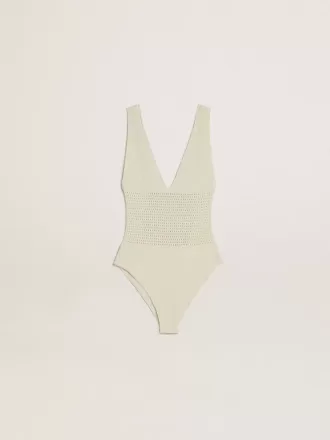 Gehaakte bodysuit voor dames van wit katoen