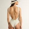 Gehaakte bodysuit voor dames van wit katoen