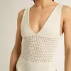 Gehaakte bodysuit voor dames van wit katoen