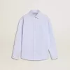 Gestreepte blouse voor meisjes met geborduurde letters op de zak