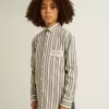 Gestreepte jongensshirt met Golden Dreamers-detail op de zak
