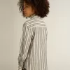 Gestreepte jongensshirt met Golden Dreamers-detail op de zak