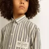 Gestreepte jongensshirt met Golden Dreamers-detail op de zak