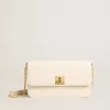 Gioia-tas in botergeel leer met gouden details