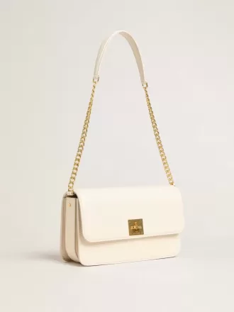 Gioia-tas in botergeel leer met gouden details