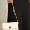 Gioia-tas in botergeel leer met gouden details