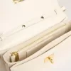 Gioia-tas in botergeel leer met gouden details