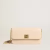 Gioia-tas in lichtroze leer met gouden details