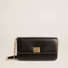 Gioia-tas in zwart leer met gouden details