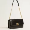 Gioia-tas in zwart leer met gouden details