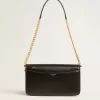 Gioia-tas in zwart leer met gouden details