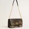 Gioia-tas in zwart vintage leer met gouden details