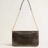 Gioia-tas in zwart vintage leer met gouden details
