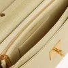 Gioia-tas van mineraalgrijs schapenleer met gouden details