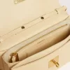 Gioia-tas van vanillekleurig schapenleer met gouden details