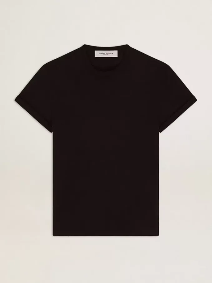 Golden Collection distressed T-shirt in vintage zwart