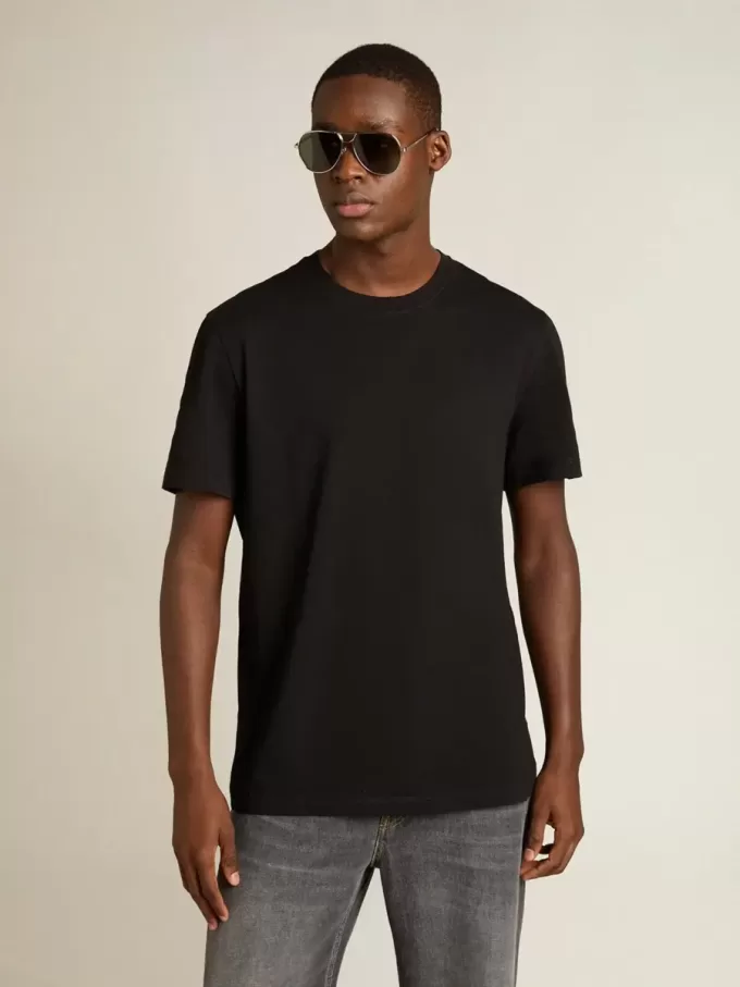 Golden Collection distressed T-shirt in vintage zwart