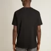 Golden Collection distressed T-shirt in vintage zwart