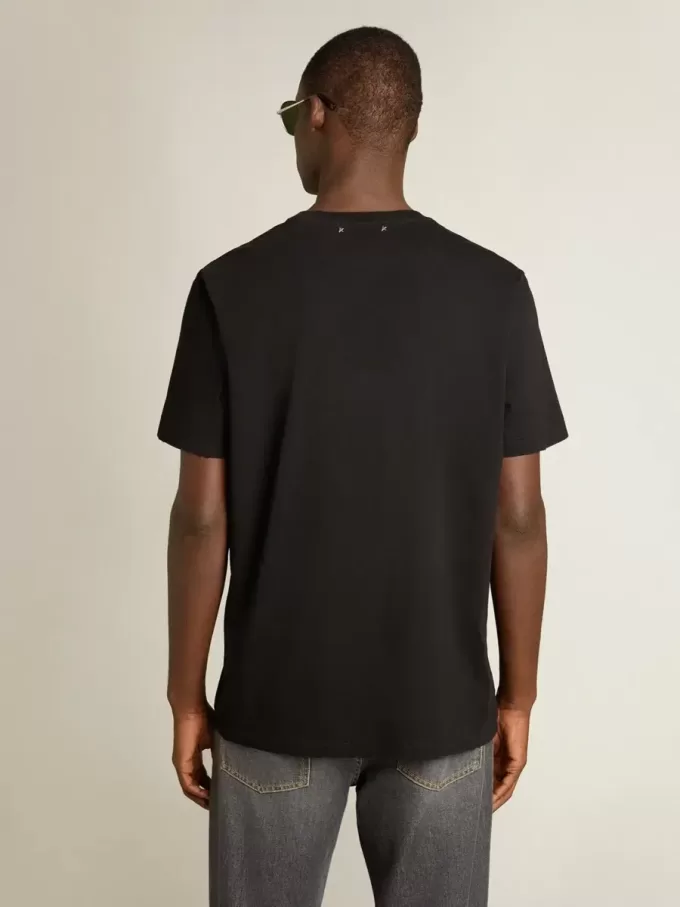 Golden Collection distressed T-shirt in vintage zwart