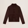 Golden Collection-pilotenjack van donkerbruin suède