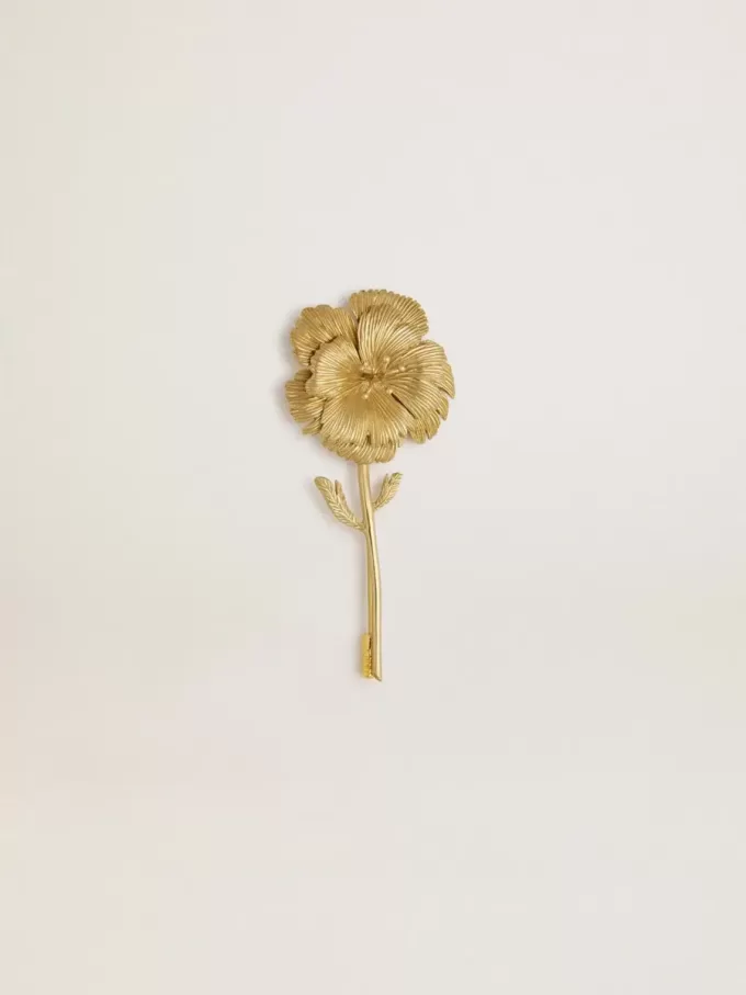 Gouden broche met bloemmotief