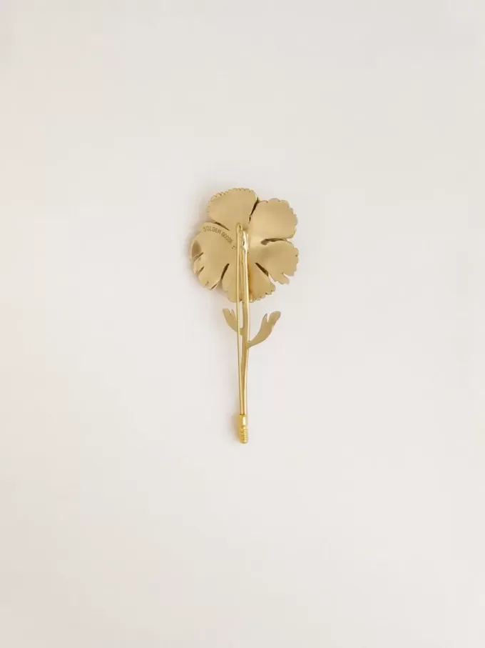 Gouden broche met bloemmotief