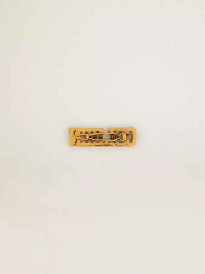 Gouden kanten label in antiek goudkleur met parels