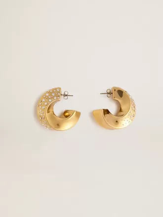 Gouden oorringen met kristallen