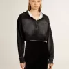 Grijs cropped sweatshirt met een doorleefd effect