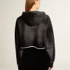 Grijs cropped sweatshirt met een doorleefd effect