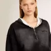 Grijs cropped sweatshirt met een doorleefd effect