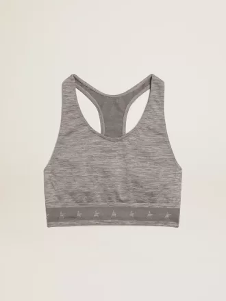 Grijs gemêleerde sporttop