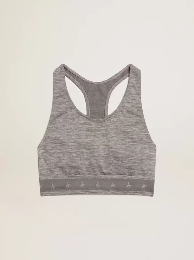 Grijs gemêleerde sporttop