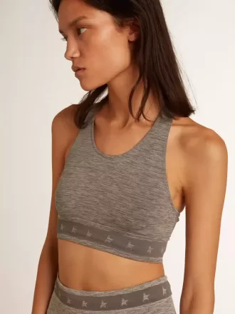 Grijs gemêleerde sporttop
