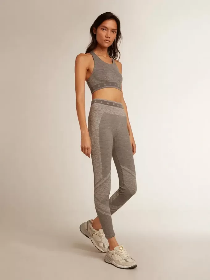 Grijs gemêleerde sporttop