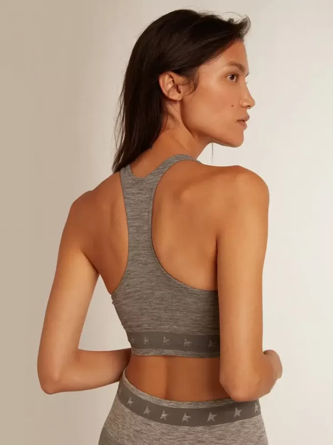 Grijs gemêleerde sporttop