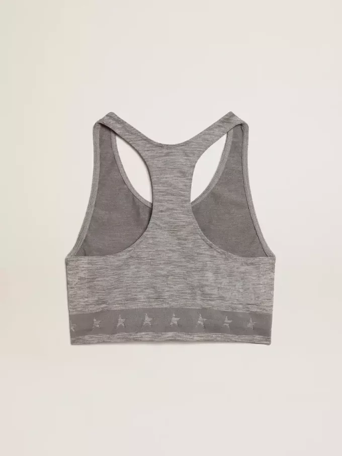 Grijs gemêleerde sporttop