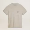 Grijs heren-T-shirt met zwarte letters