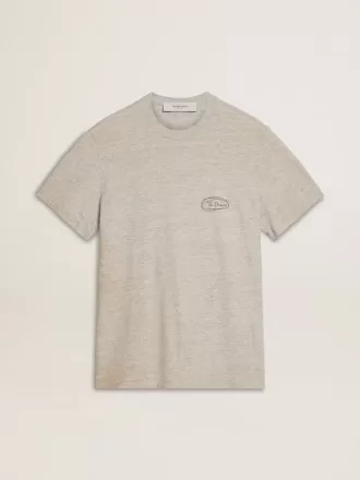 Grijs heren-T-shirt met zwarte letters